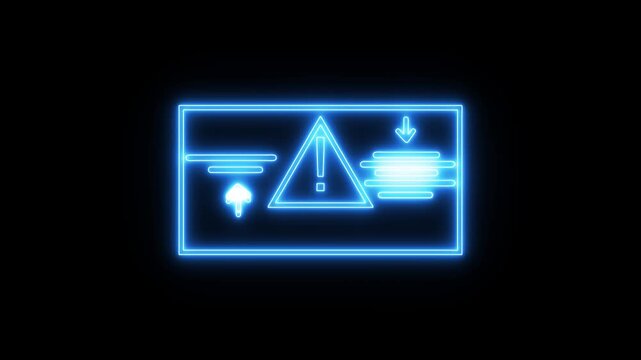 Neon icon animation with clipboard checklist and check symbols.Checklist icon for approval list and document checklist animation on white screen