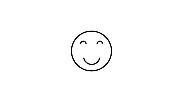 A smiley face with a closed eyes, Expressionless emoji Outline Colorful smileys user experience icon Animation