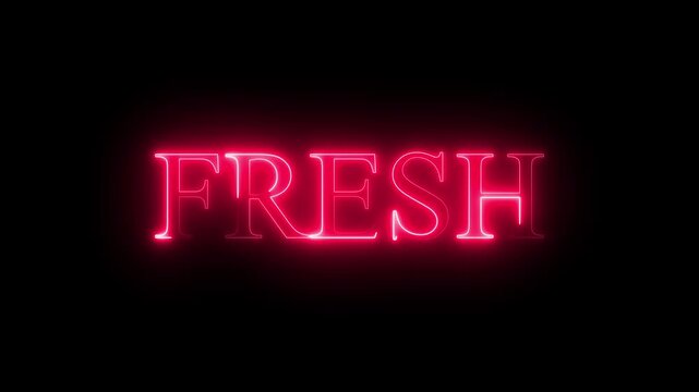 Neon glowing text effect, fresh text style isolated on black background