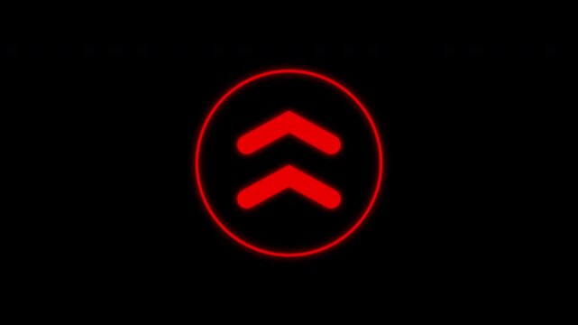 4k swipe Up direction animated arrow -Animation of sweep arrow icon on alpha channel.