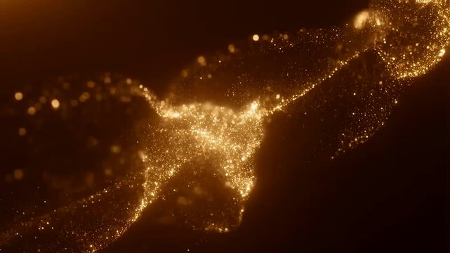 Glowing Golden Light Particles Abstract Background Flowing Dust Effect For Luxury Festive Celebration Design Projects
