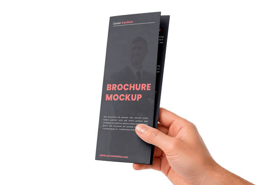 Trifold Brochure Single Hand Mockup