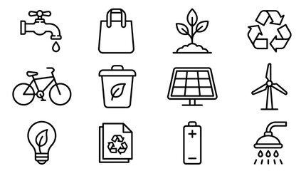 Eco Friendly Icons: Sustainability, Recycling, Renewable Energy & Green Living © chaelrafz
