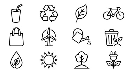 Eco-Friendly Icons: Sustainability, Nature, and Green Living Symbols © chaelrafz