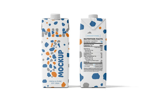 A Carton Juice Box Packaging Mockup