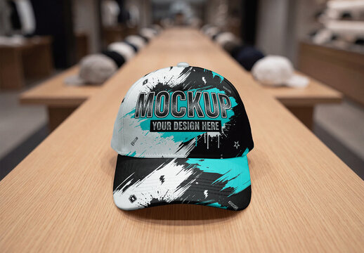 Baseball Cap Retail Store Mockup