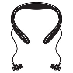 Obraz premium Headphone Silhouette Line Art Vector