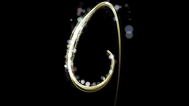 Golden trailing light flows into glowing numbers 10 to 0, forming a dynamic countdown with alpha channel. Perfect for grand openings, product launches, New Year celebrations. Festive atmosphere.