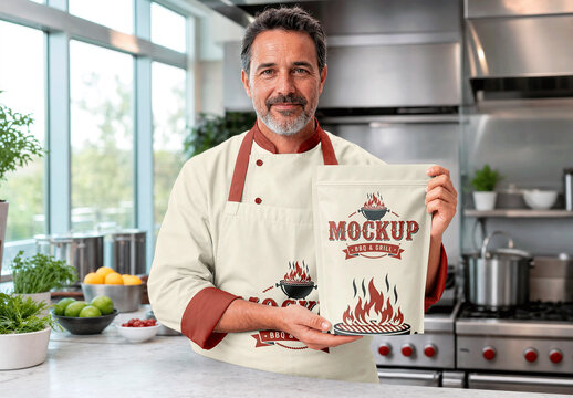 Resealable Pouch Commercial Kitchen Mockup