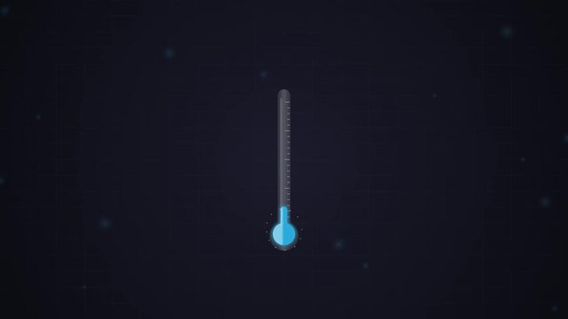 Close up of a car dashboard temperature gauge needle moving.