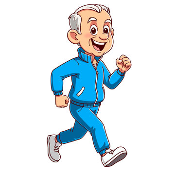 Senior Man Jogging Exercise
