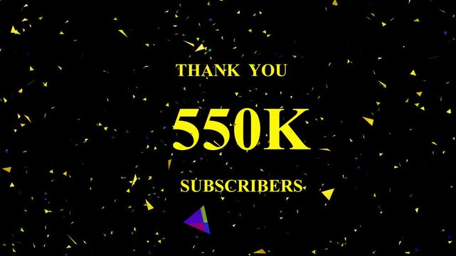 Celebratory confetti explosion background revealing milestone achievement five hundred thousand
