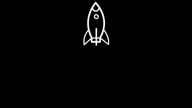 Minimalist rocket launch animation space technology branding futuristic digital explainer corporate