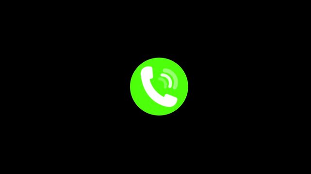 Modern minimalist green call circle symbol contrast frame for u i digital interface branding and