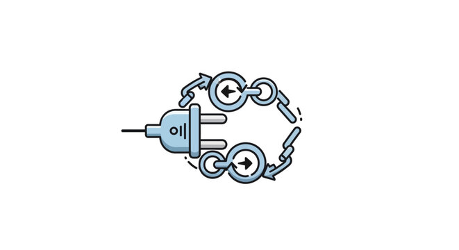 Electric Plug Connected to Chain Links.