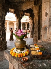 Balarama Jayanti Traditional Kalash with Lotus and Grain Tray Altar © Mrinal