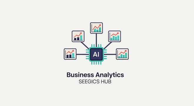 Artificial Intelligence Business Analytics Logo.