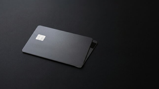 Sleek black credit card on a dark background for modern banking visuals