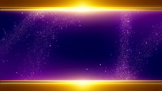 Abstract Purple Background With Golden Light Frames And Particle Dust Luxury Festive Backdrop For Elegant Digital Design And Premium Event Graphics