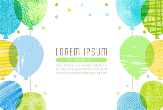 Balloon Watercolor Birthday Card Background