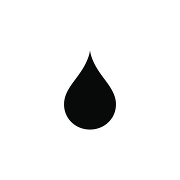 Black droplet silhouette against a white background a simple graphic representation of liquid form waterdrop tear fluid shape