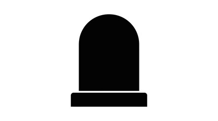 Tombstone silhouette, featuring a simple rounded top, stands upright against a plain white background. © MstShopna