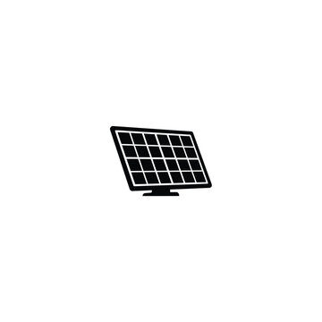 Solar Panel Silhouette Against A White Background A Minimalist Representation Of Renewable Energy silhouetted flat icon graphic vector