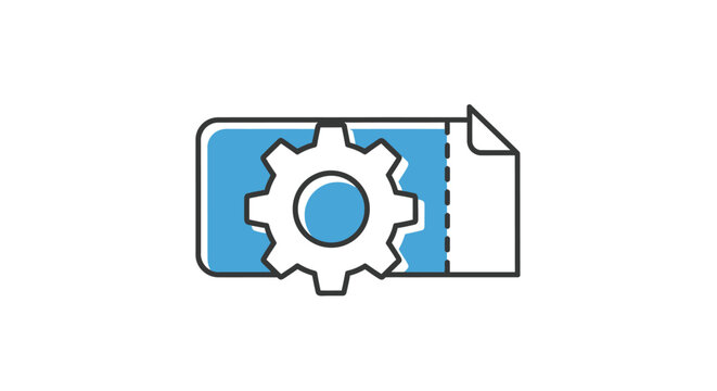 Gear icon on a document.