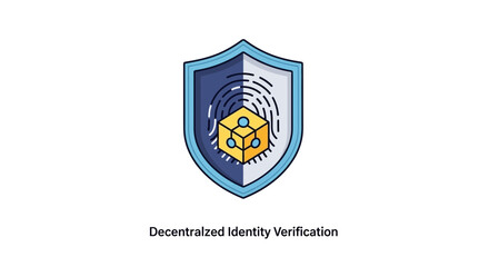Obraz premium Decentralized Identity Verification Security Badge.