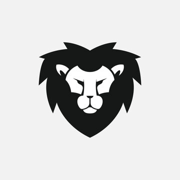 Logo head of lion vector illsutration