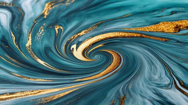 Abstract swirling pattern with gold accents