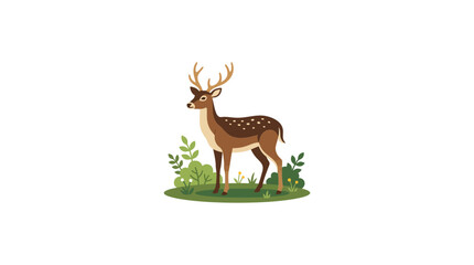 Fototapeta premium Spotted Deer Buck Vector Illustration