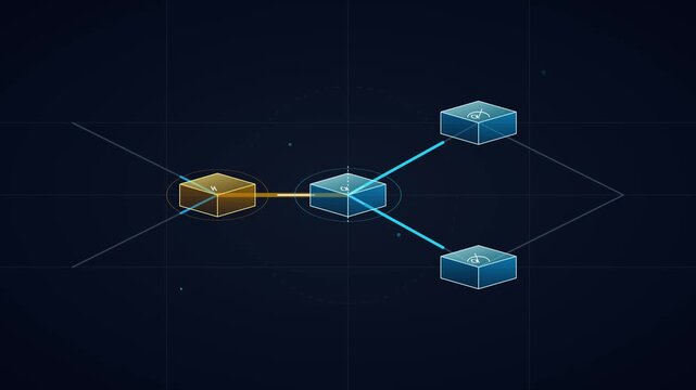 Quantum Logic Gate Circuit Flow Data Processing Outline Animation