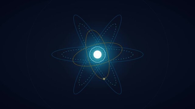 Quantum Superposition Probability Cloud Core Processor Outline Animation