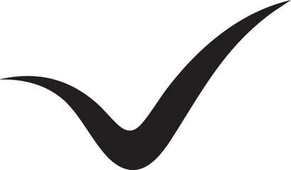 Smooth black check mark icon representing approval success completion survey confirmation and correct decision concept © Arfaton
