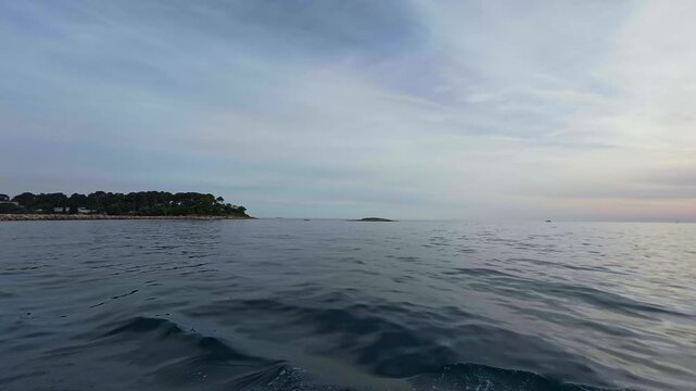 View of the lighthouse on the coast of Vrsar, Istria County, Croatia.