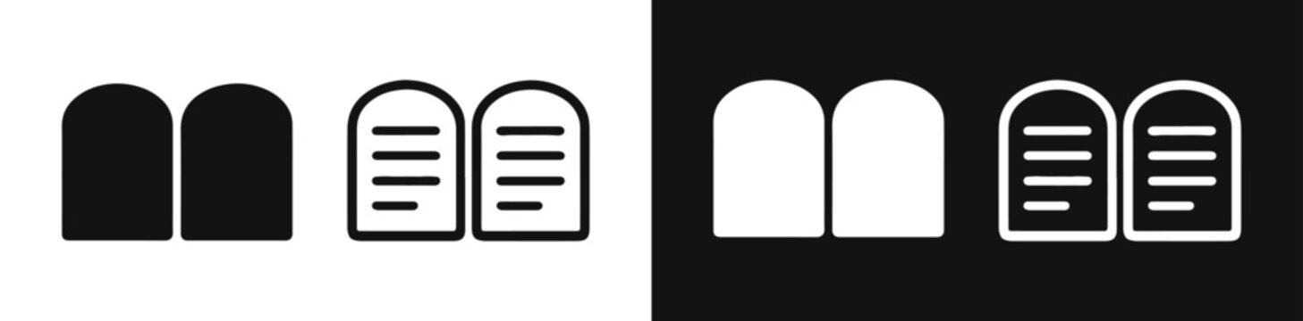 Ten Commandments Stone Tablets Icon Set