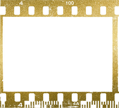 Large gold film texture with a transparent background