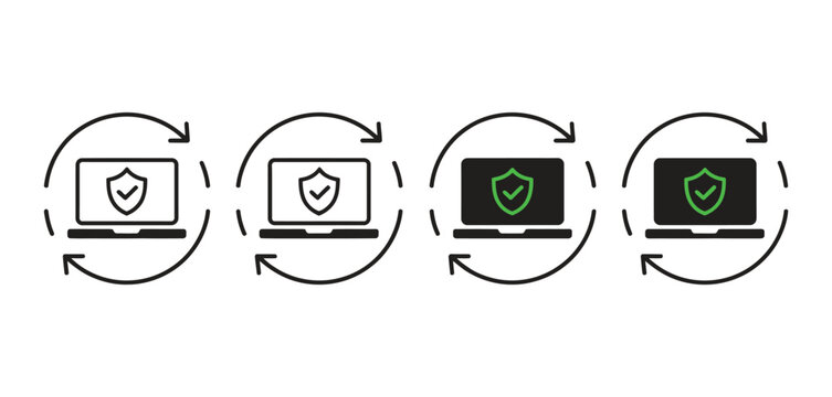System Update Vector Icon Set Featuring Software Upgrade, Operating System Update, System Maintenance, Refresh And Technology Vector Illustration Collection.