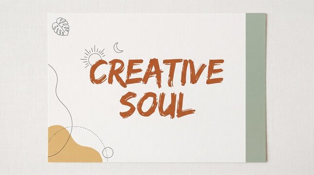Creative soul hand-drawn illustration with sun and moon