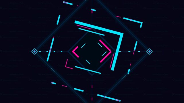 Minimalist Neon Cyber Matrix Diamond High Frequency Trading Dark Pool Outline Animation
