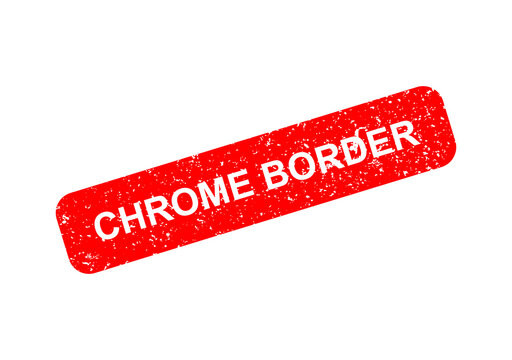 Red chrome border stamp with chrome border text illustration