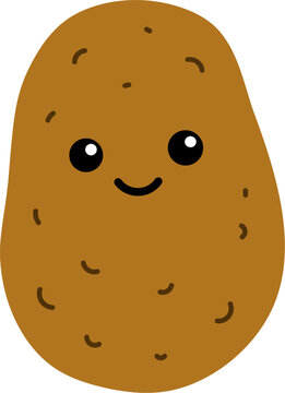 Cute cartoon potato character with big smiling eyes