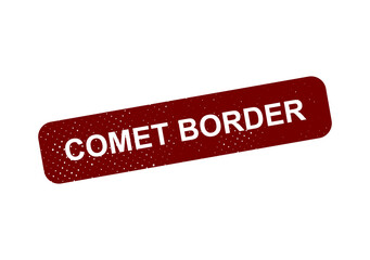 Red vintage style comet border badge with white text illustration ©  MH STAR