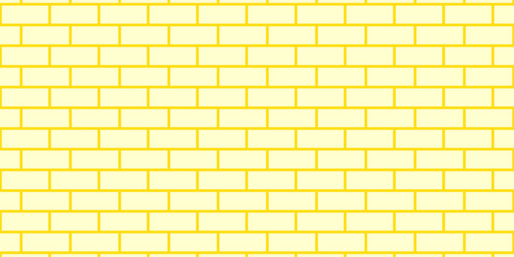 yellow brick wall texture, seamless cladding pattern for interior decoration, kitchen backsplash, plastic panel, building outdoor design. Abstract minimal background, vector flat illustration