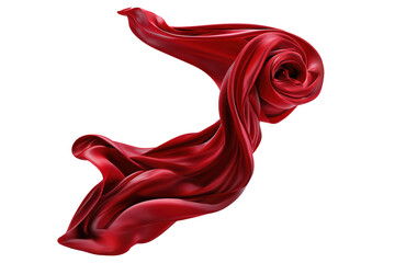 Fototapeta premium Elegant red silk fabric flowing gracefully upward in a dynamic 3D composition