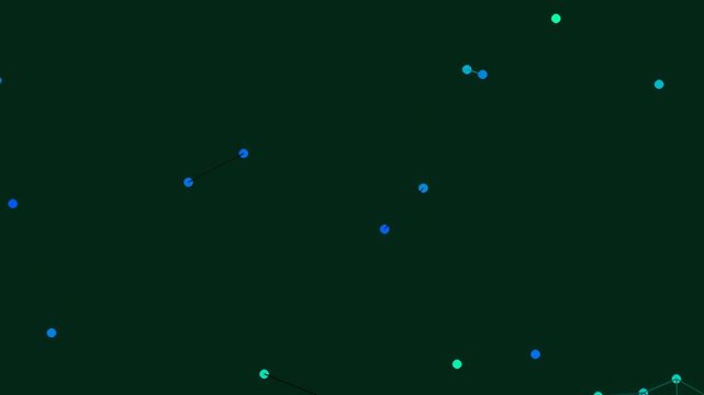 Abstract network connection background with moving dots and lines