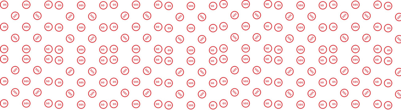 Red SOS Emergency Seamless Pattern Background &ndash; Distress Signal Icon Repeating Texture for Safety and Rescue Design