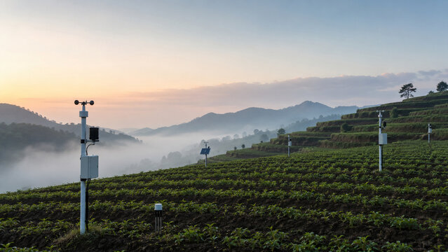 Field soil sensor network at dawn network at dawn modern commercial