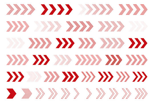 Red arrow pattern design elements for graphic design and branding with elements direction abstract geometric collection pointers pointing navigation stylized creative
